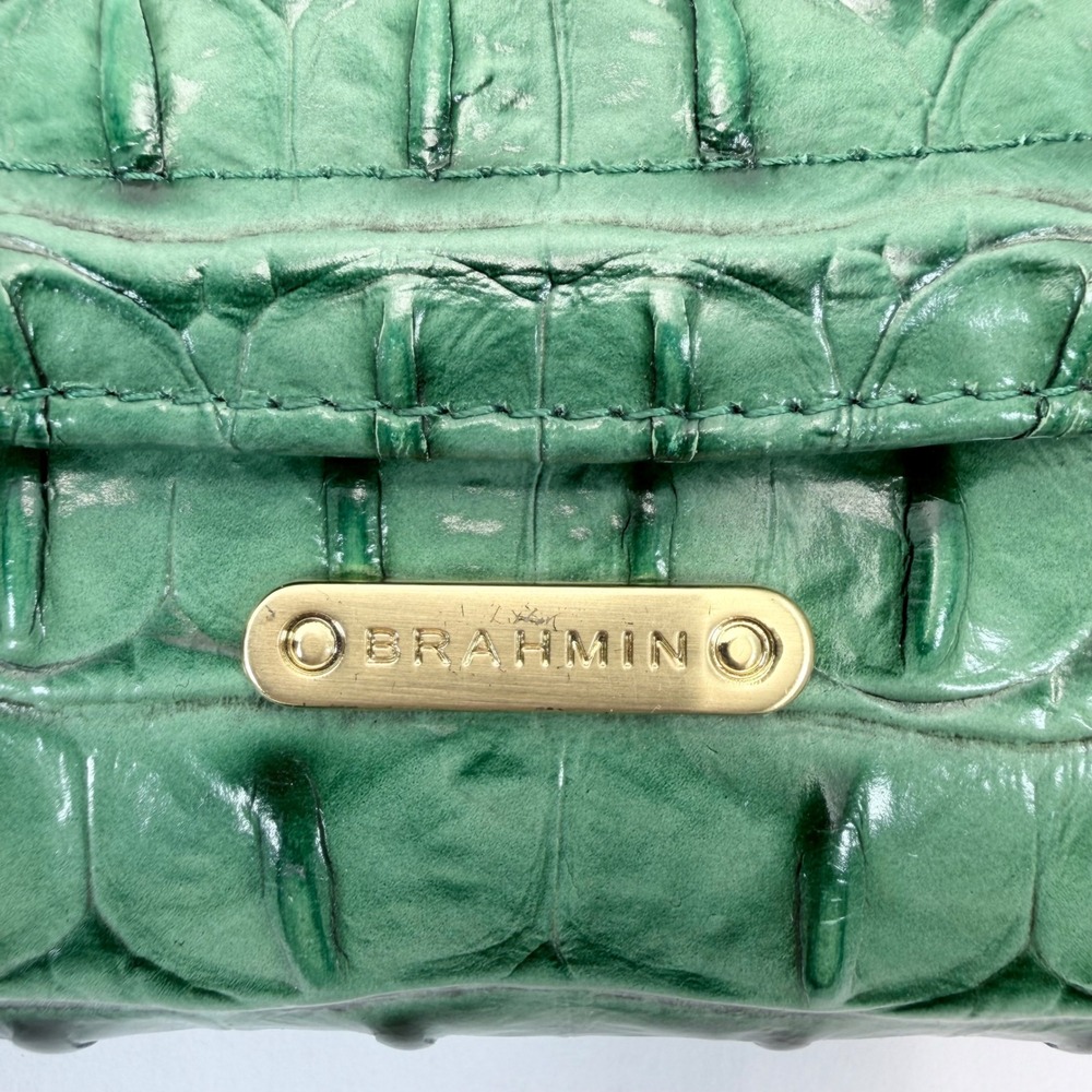 Brahmin Cordelia Wallet Jade Melbourne Green Embossed Leather Crocodile Print - Picture 2 of 6